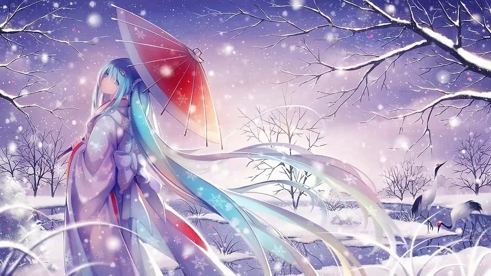 雪と着物の初音ミク