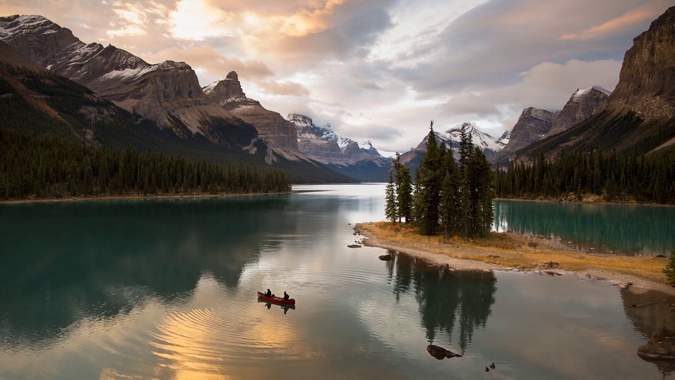 Calm lake surface