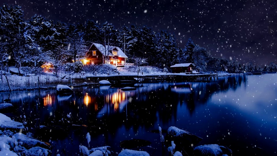 A snowy night