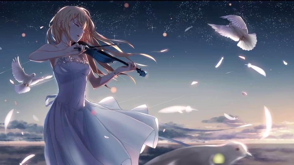 A girl playing the violin