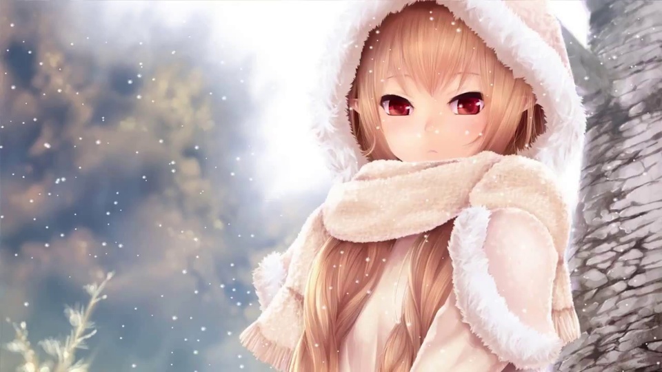 可爱雪中少女