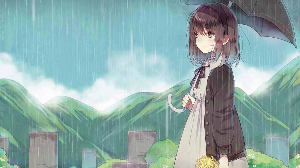 雨中的少女