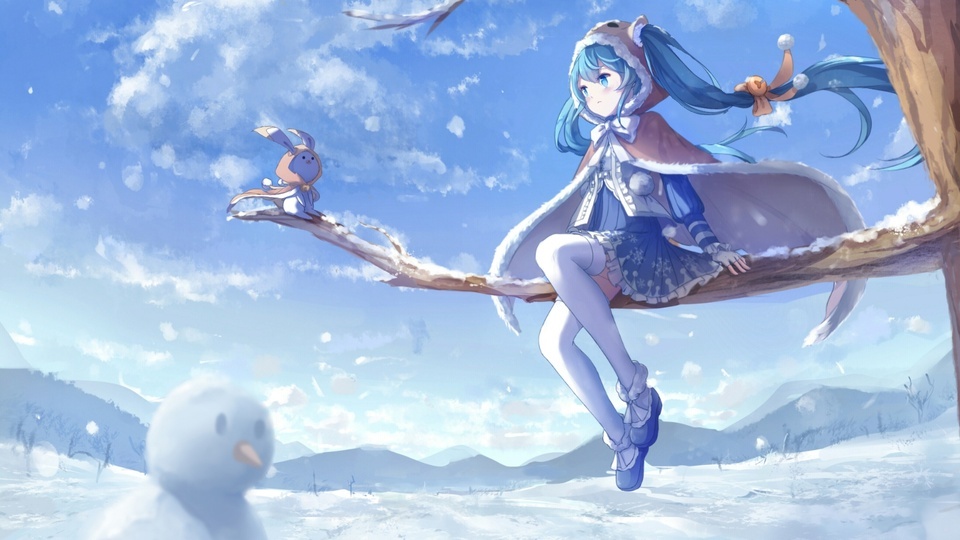 Snowy Hatsune on the Tree