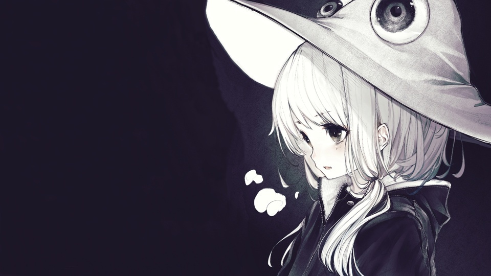 Black and white little witch