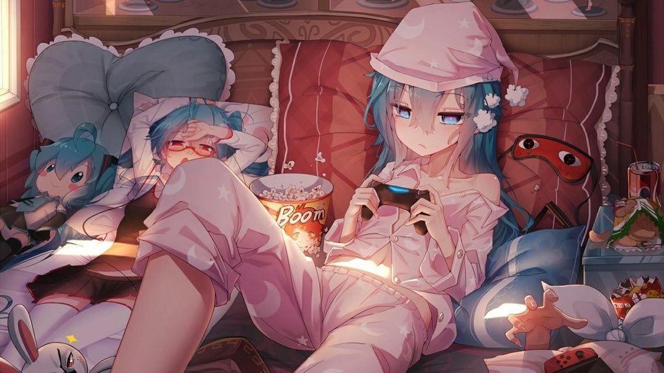 Pink and tender pajamas Miku