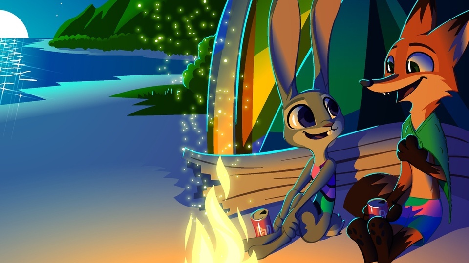 Judy y Nick en la playa