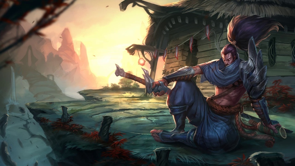 Pintura original do herói - Yasuo