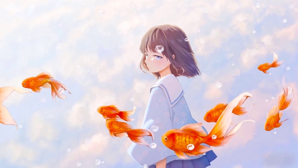 Girls and goldfish