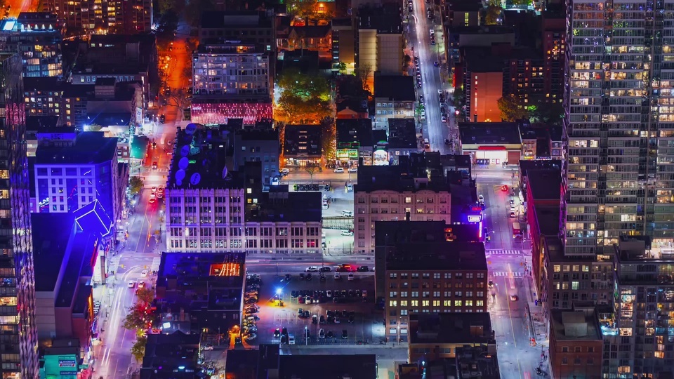 Ciclo nocturno de la ciudad 4K