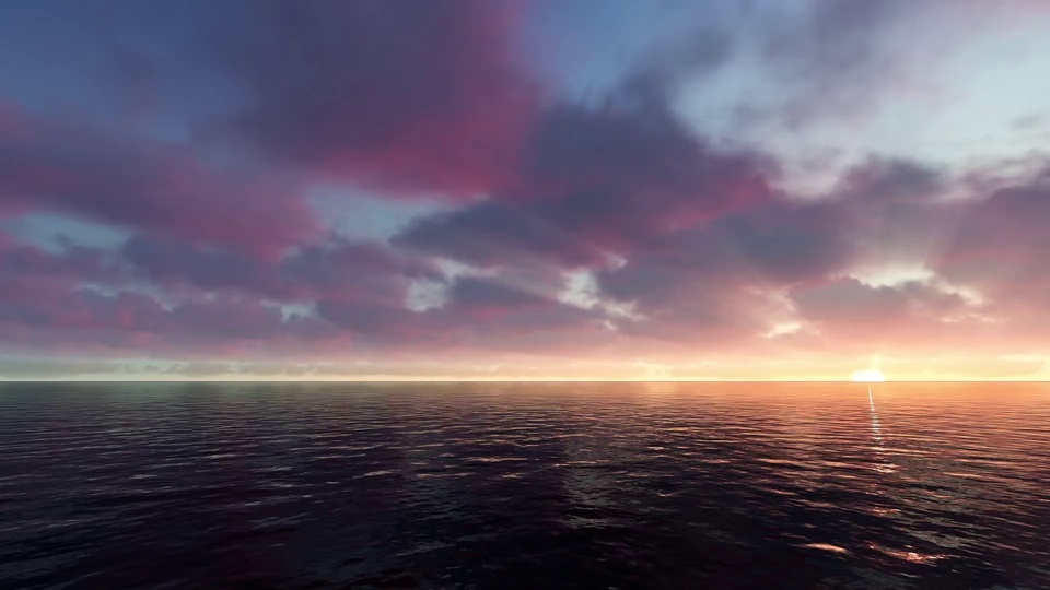 Sunrise on the sea surface