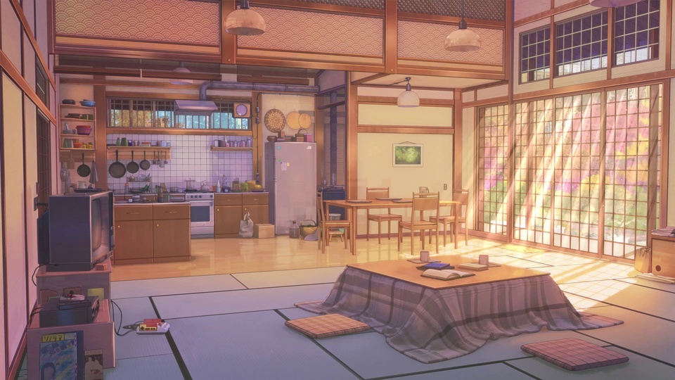 Sala de estar estilo japonês 4k