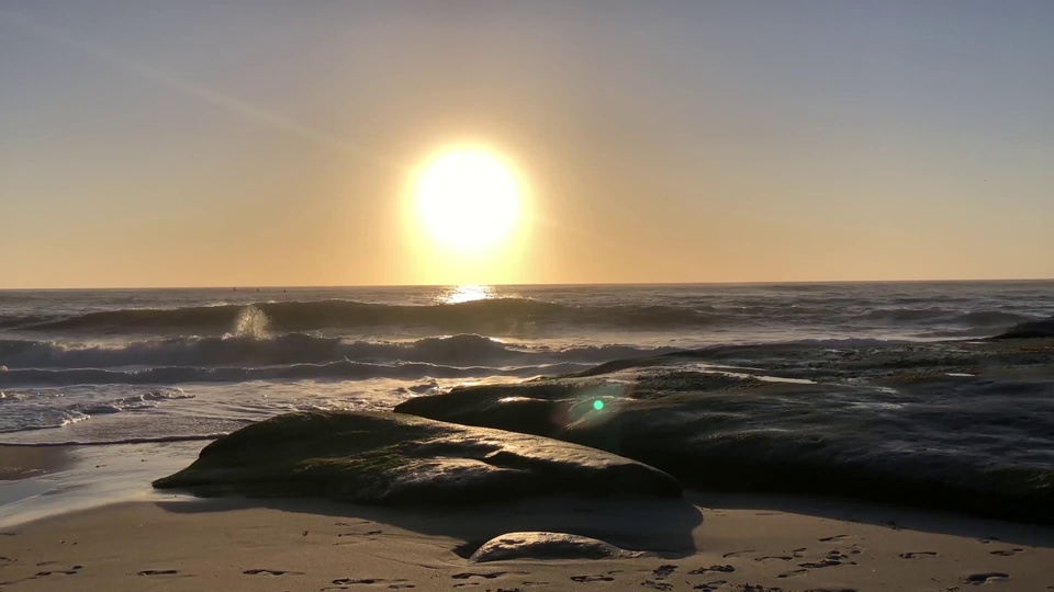 The sunset on the beach