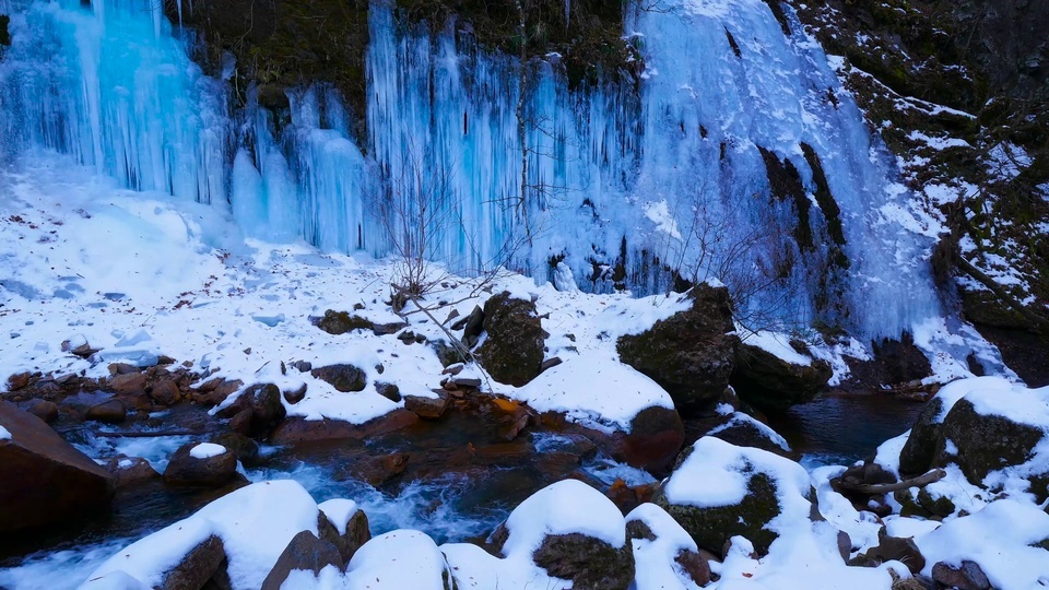 4K冰川雪山溪流