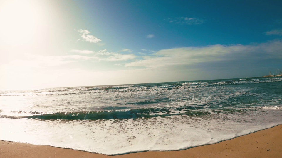 Blue sky and waves