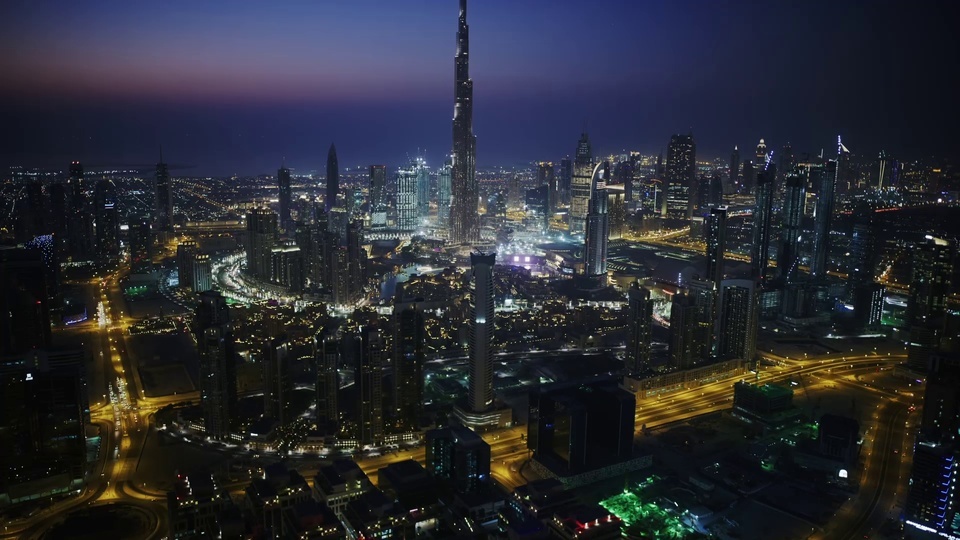 Fotografía aérea de la escena nocturna de la ciudad 3 Fondo de pantalla de la aplicación