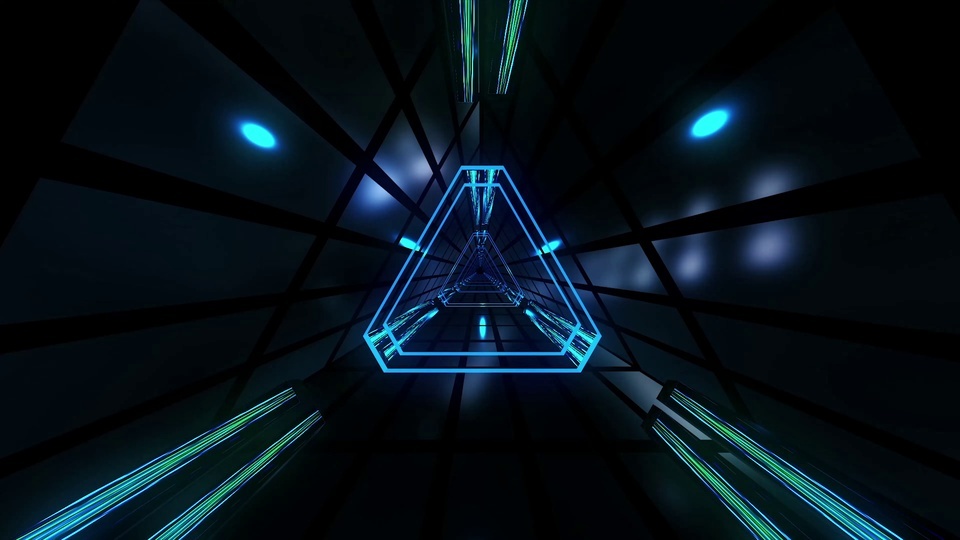 4K sci-fi neon tunnel