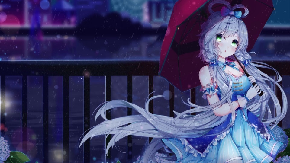 In the rain, Luo Tianyi