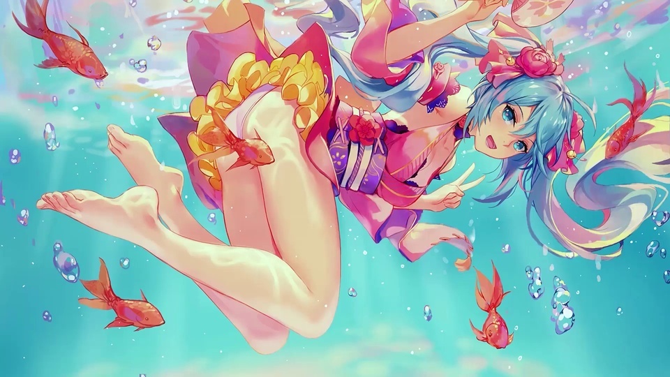 Goldfish Girl in the Water