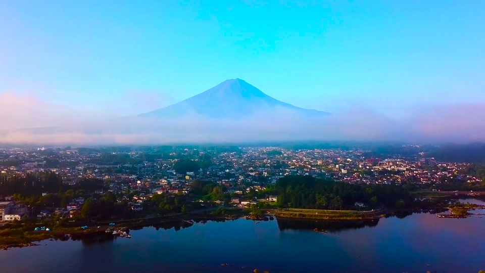 Photographie aérienne 4K du Mont Fuji