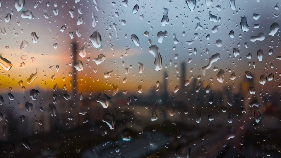 广州珠江新城雨景