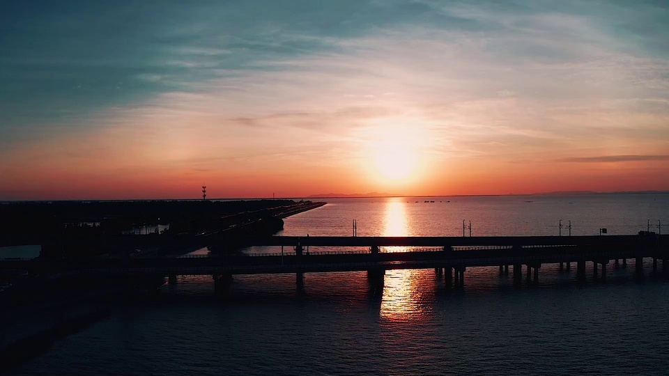 Bridge under the afterglow