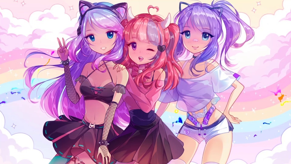 Cute three little loli