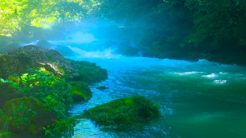 4K川雾溪流