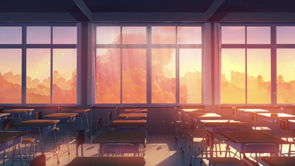 The classroom of memories at dusk