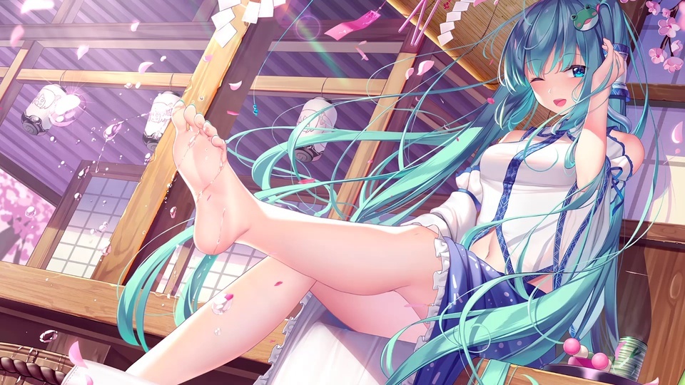 Beautiful feet Hatsune girl