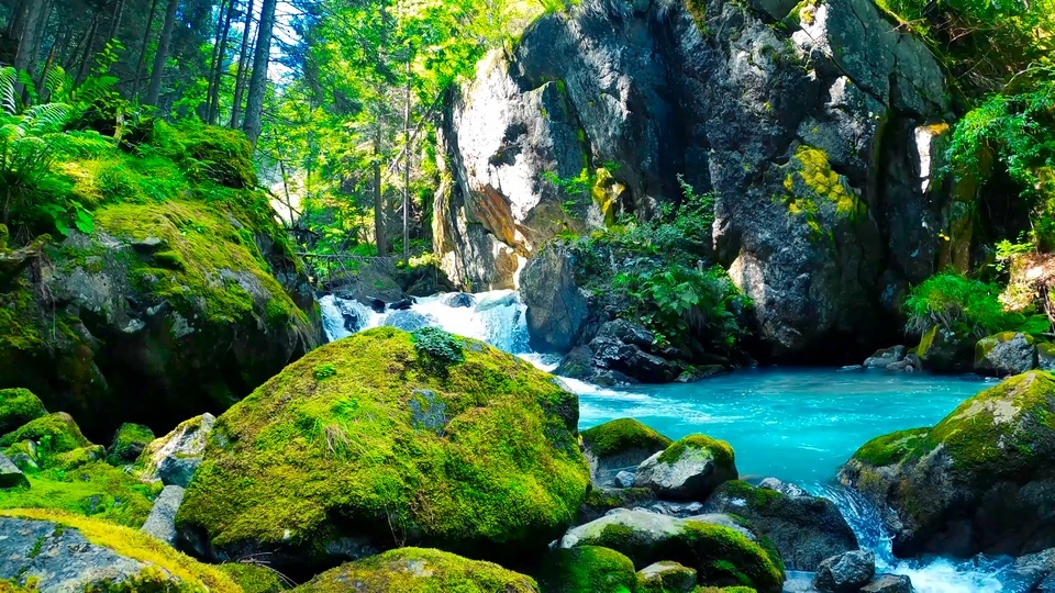 4K自然音山涧溪流