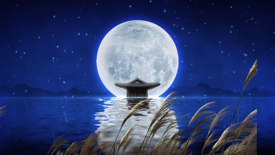 Sea rising moon