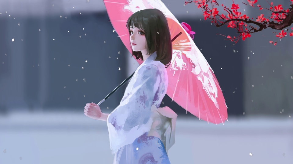 Snow girl - dress beautiful woman 4k live wallpaper