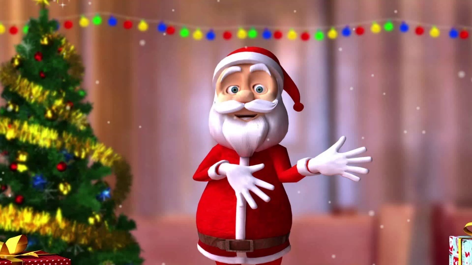 Smiling Santa Claus in infrared clothes