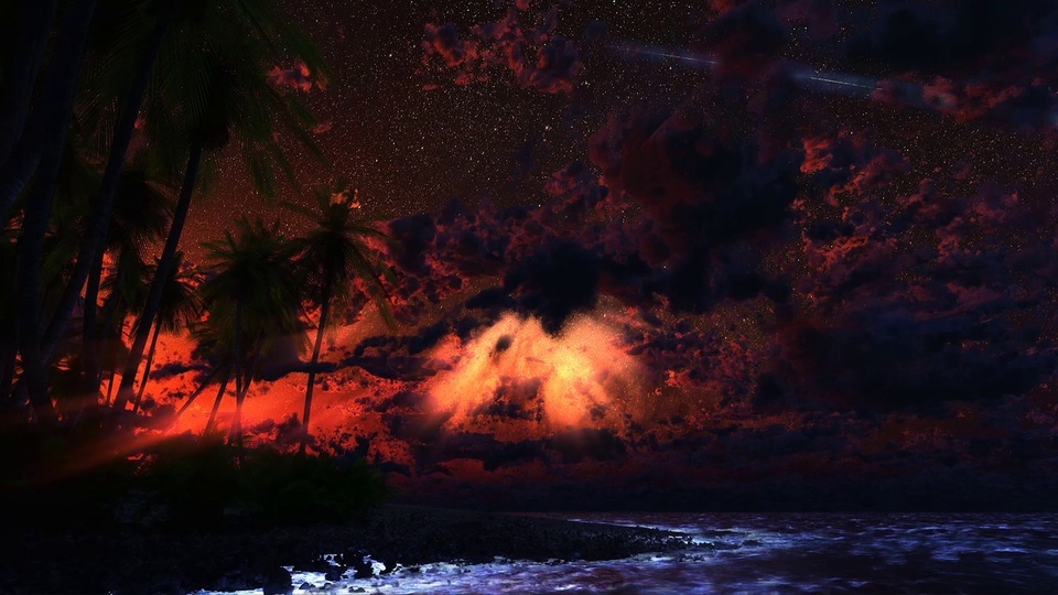 Fantasy Nebula Sky Beach