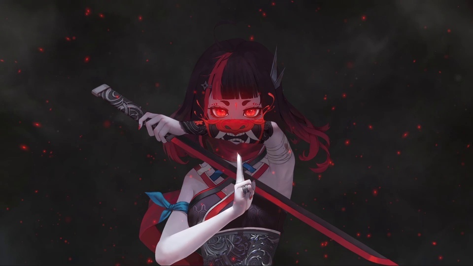 Red blade ghost martial girl