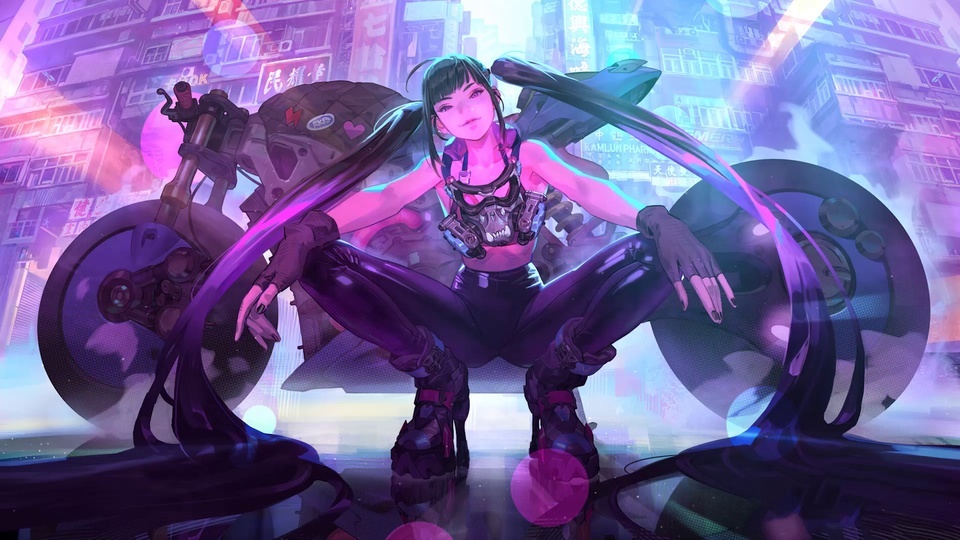 Ciclistas femeninas de Cyberpunk