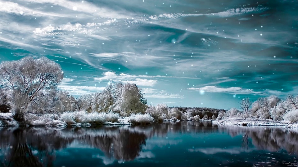 Vista del lago de invierno