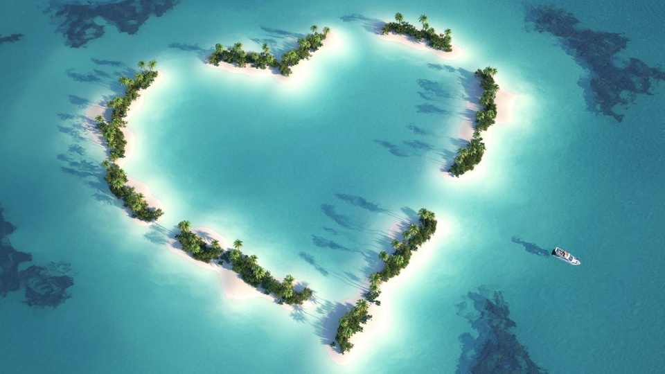 Heart-shaped sea