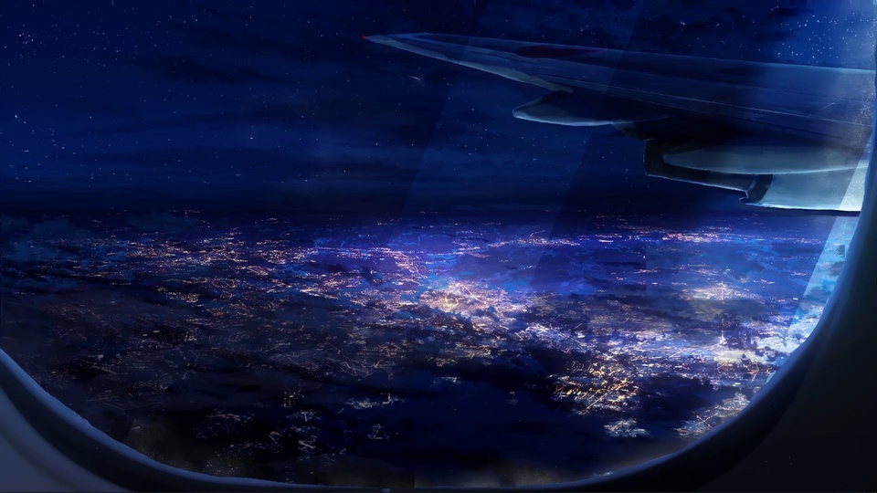 Viewing Urban Night Scenery from Aircraft Windows