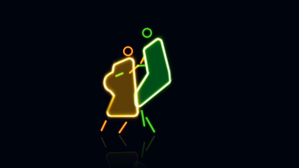 Fluorescent Little Man Dancing