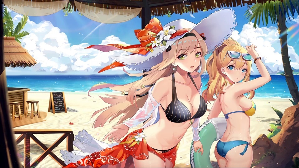 Swimwear sisters flower