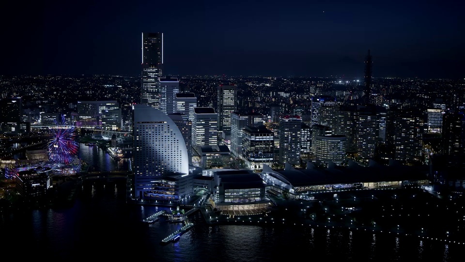 Vista nocturna de la ciudad