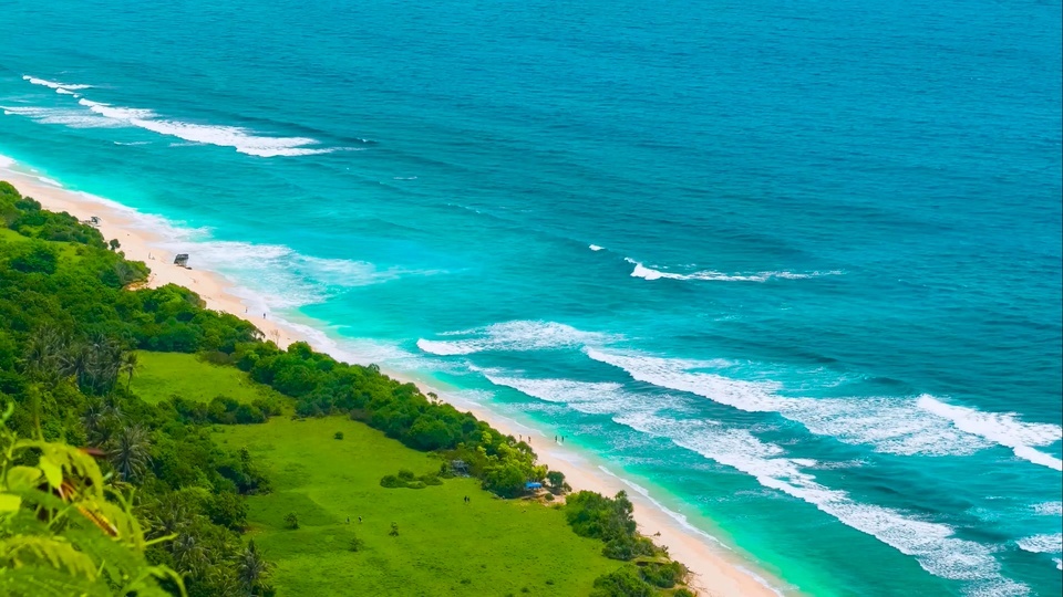 Looking down at the waves