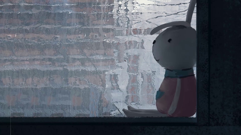 A cloth doll in the rain