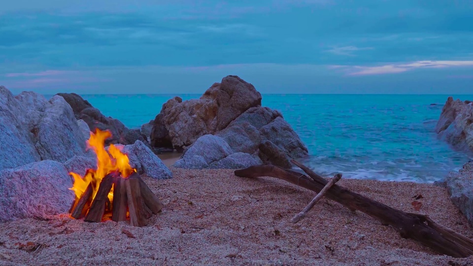 Seaside bonfire