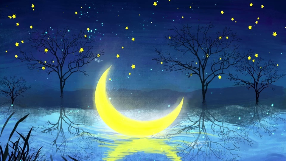 Cartoon Beautiful Starry Sky