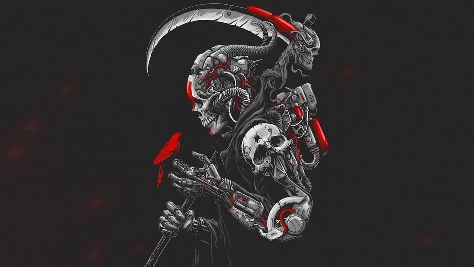 Mechanical Skull Reaper Sickle