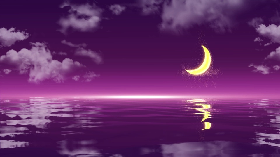 Purple moonlit night