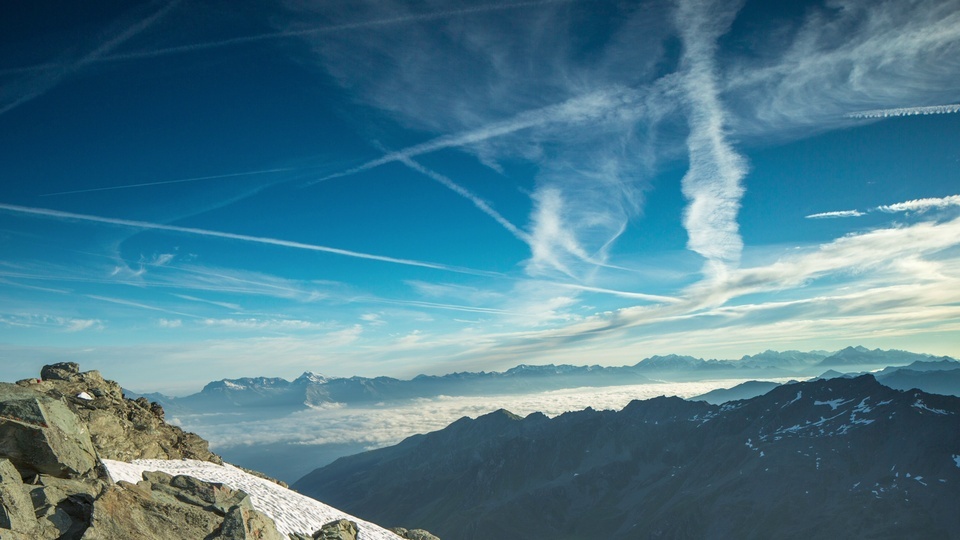 Blue sky and white clouds Alpine