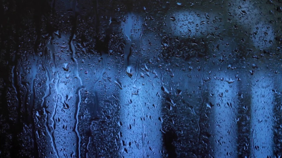 Chuva noturna azul 4k alta definição 60 quadros